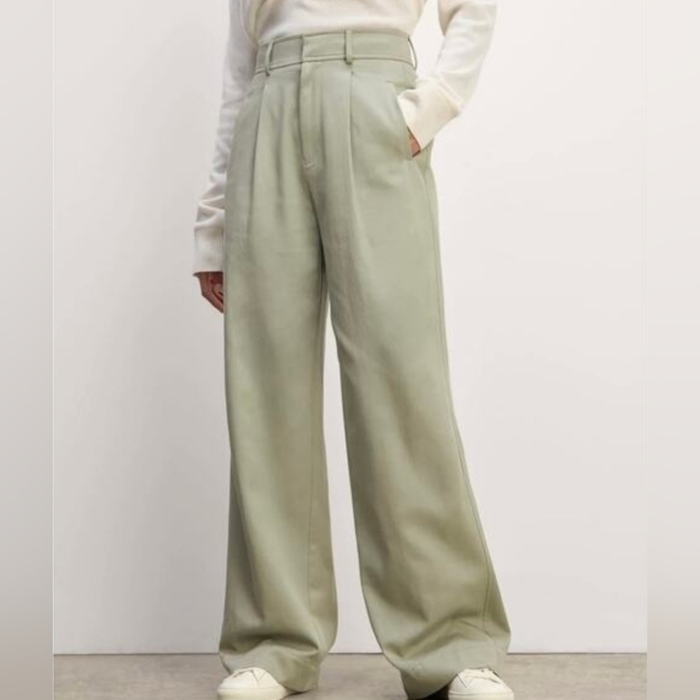Everlane The Draper Pleated Pant Buttersmooth Green Size 0 Short